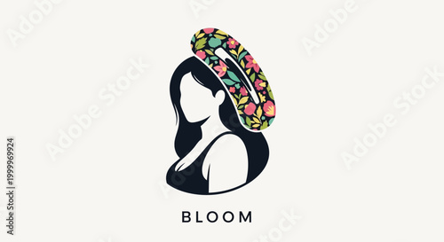Elegant Silhouette with Floral Hair Accessory - A Stylish Design.