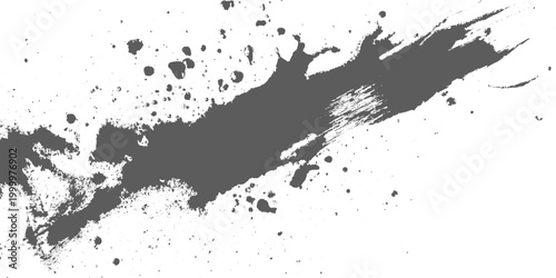 Photography A minimalist black ink brush stroke sweeping in a smooth arc, with textured edges and fading bristle marks on a clean white texture background vector