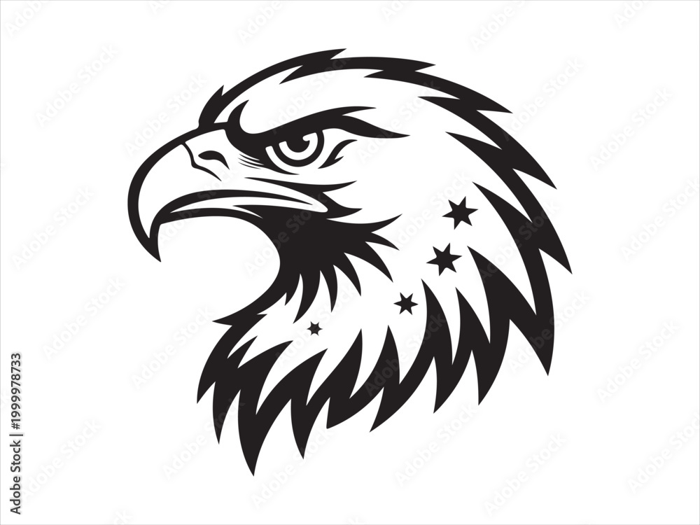 Fototapeta premium Vector logo eagle, Black eagle icon, eagle head, Eagle head mascot logo illustration vector