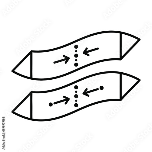 Convergent Plate Boundary Diagram Showing Subduction Process and Tectonic Movement Directional Flow