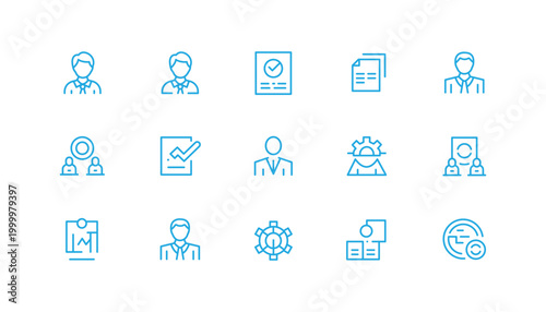 HR and Business Icons Collection – Employee, Resume and Analytics Symbols
