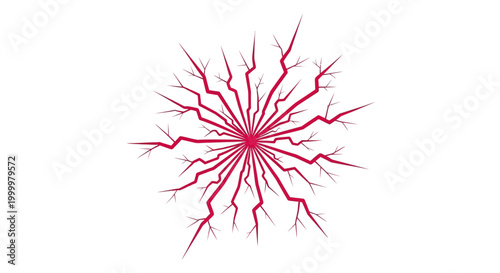 Neuron Cell Structure Red Illustration.