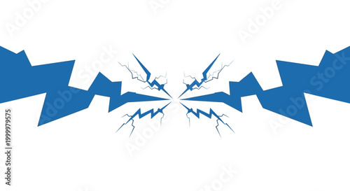 Blue Arrows Breaking Apart Centrally.