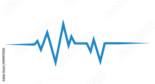 Blue Medical Heartbeat EKG Line Graph.