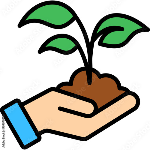 Eco Farming lineal color icon