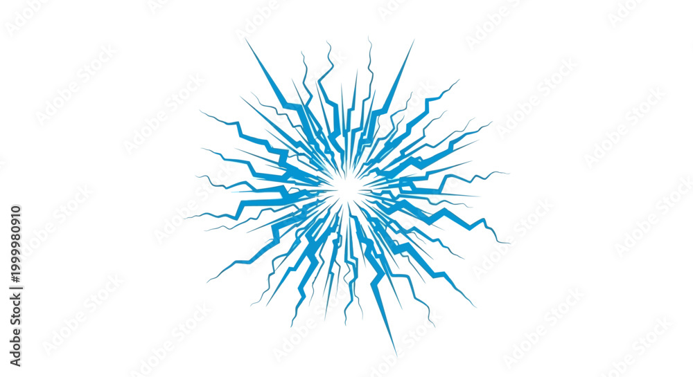 Fototapeta premium Blue Electric Spark Energy Burst.