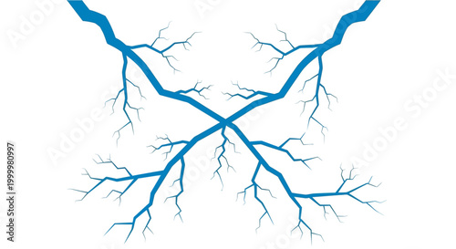 Blue veins on white background.