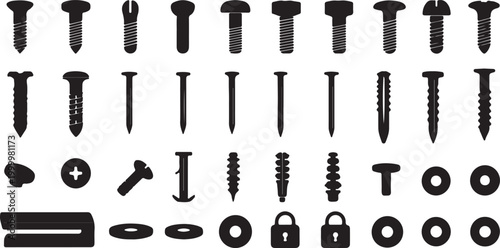 Set of colorful hand tools illustrations for construction and repair