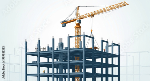 Construction site with crane.