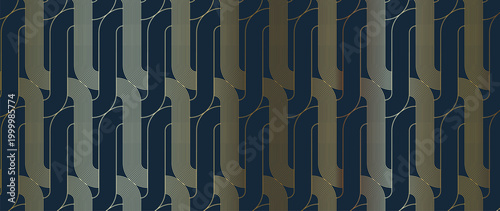 Luxury art deco gold geometric pattern vector. Elegant metallic golden background for wedding invitation, wallpaper, textile, fabric, packaging and premium design.