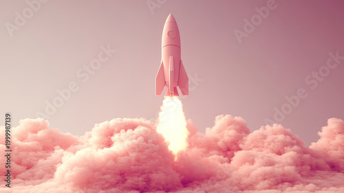 The pink rocket launched