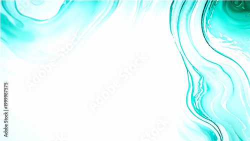 Vector Abstract fluid cyan and teal swirls, creating an elegant backdrop for artistic concept, evoke sense of serenity and movement.
