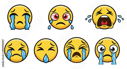 Crying Emoji Faces Emotions.