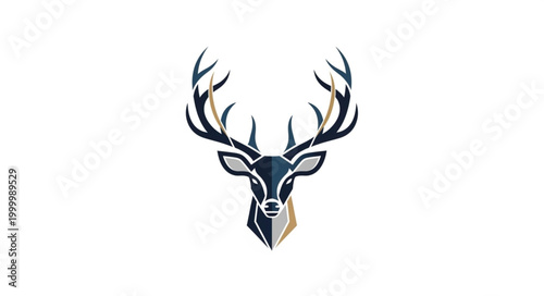 Deer Antler Wildlife Illustration.