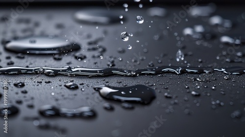 Hydrophobic barrier film testing macro photography water droplet beading surface repulsion laboratory transparent film coating performance characteristics