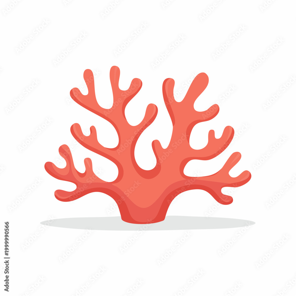 Obraz premium Stylized Red Coral Illustration