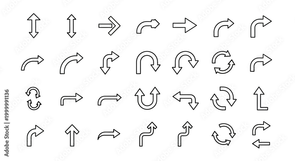 Φωτογραφία Collection of hand drawn arrow icons in a doodle sketch style featuring various directions and shapes