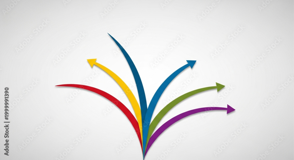 Εκτύπωση καμβά Colorful arrows pointing in different directions representing choices and opportunities