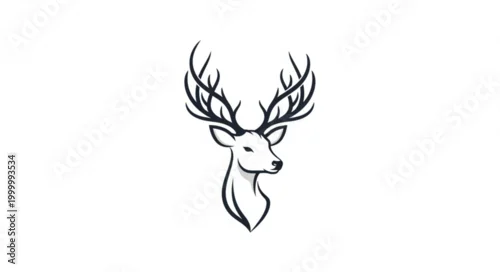 Obraz Deer Head with Large Antlers.