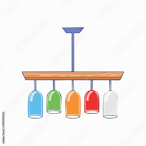 Colorful Wine Glass Chandelier