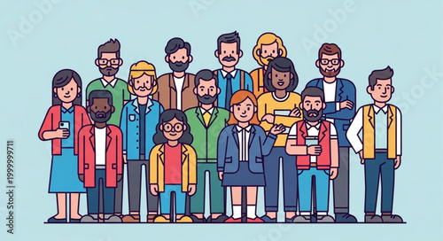 Diverse Group of People Standing.