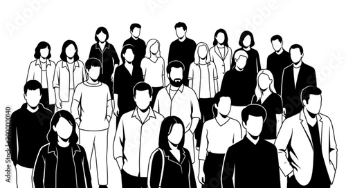 Diverse Group of People Illustration.