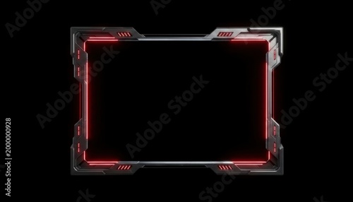 Glowing red digital frame border.