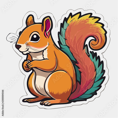 Cute Cartoon Squirrel Sticker
