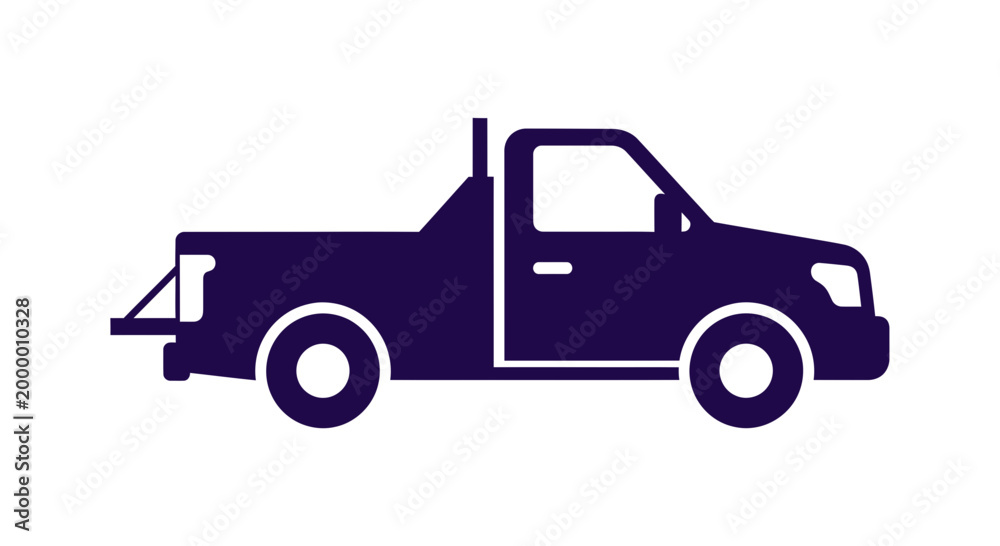 Fototapeta premium Dark Blue Pickup Truck Icon
