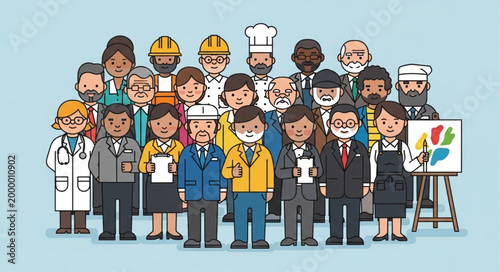 Diverse Group of Professionals Standing Together.