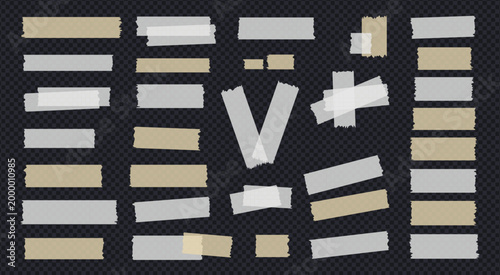 Canvas-taulu Adhesive tape and washi tape set with torn paper textures