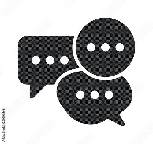 Fotografie Dynamic black chat bubble vector icon, modern communication symbol, message spee