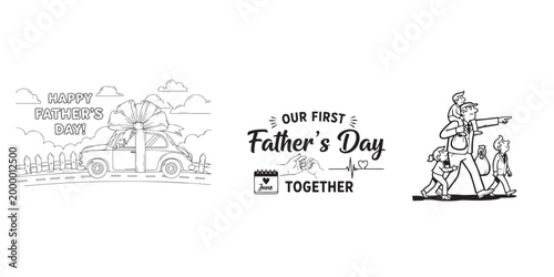 Father's day card designs heartwarming illustrations and calligraphy