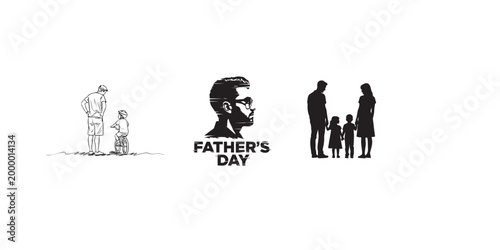 Father's day silhouettes a tribute to generations of fatherhood and family bonds