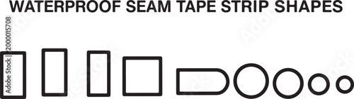 Waterproof seam tape strip shapes flat design vector Vector