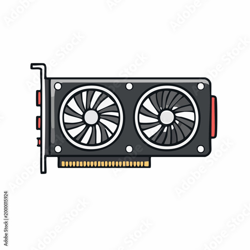 Illustration of a Dual-Fan Graphics Card