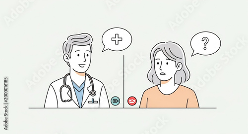 Doctor and patient communicating via video call for medical consultation.