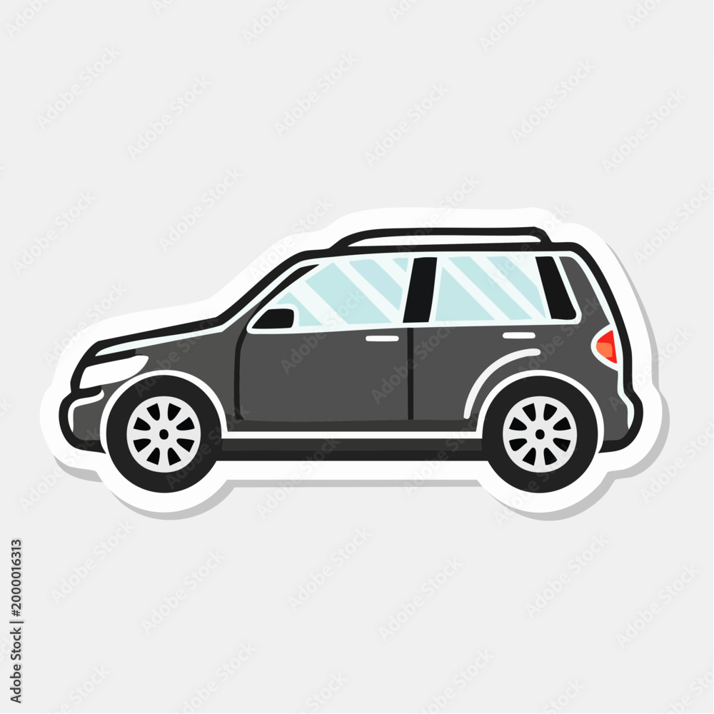 Obraz premium Illustration of a dark gray SUV car