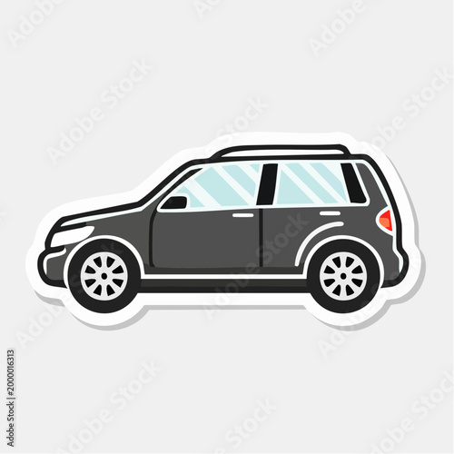 Illustration of a dark gray SUV car