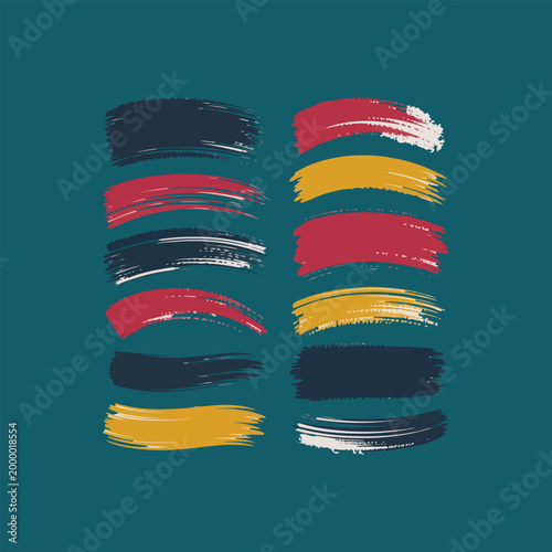 Brush strokes vector Set of text boxes. Paintbrush 