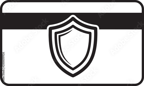 Modern shield icon design on clean white and gray background