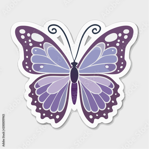 Stylized Purple Butterfly Sticker