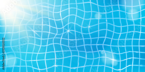 Summer swimming pool texture background. Water ripple pattern
