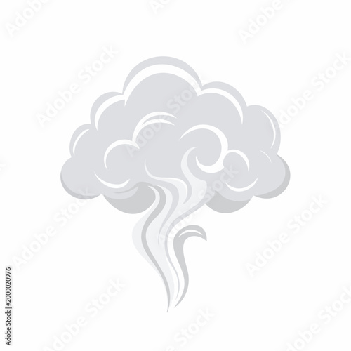Stylized Smoke or Steam Cloud Illustration