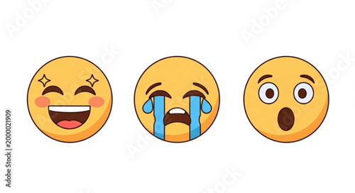 Emoji faces with different expressions.