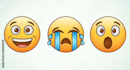 Emoji faces with different expressions.