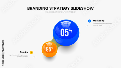Simple Planning 2 Element Infographic Presentation Design. Digital Portfolio Two Step Graph Slideshow Template. Corporate Campaign Frame Layout Vector Illustration.