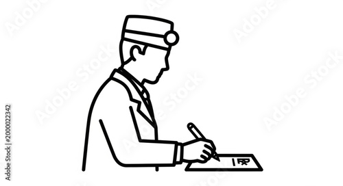 Doctor Writing Notes on Paper with Pen.