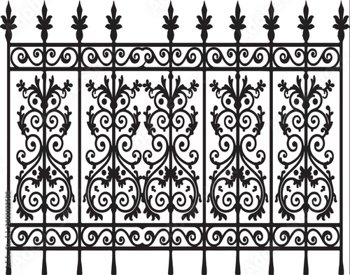 wrought iron gate on white