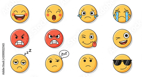 Emojis faces expressions emotions.